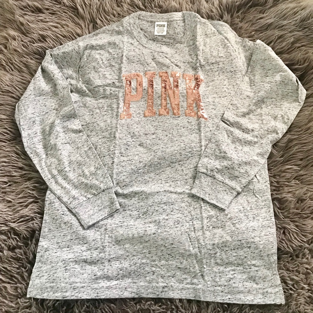 PINK bling long sleeve Tee